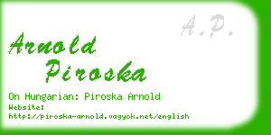 arnold piroska business card